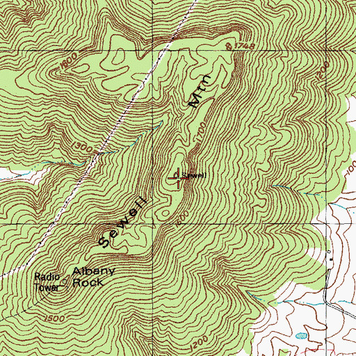 Topographic Map of Sewell Mountain, KY