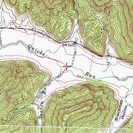 Topographic Map of Sexton Branch, KY