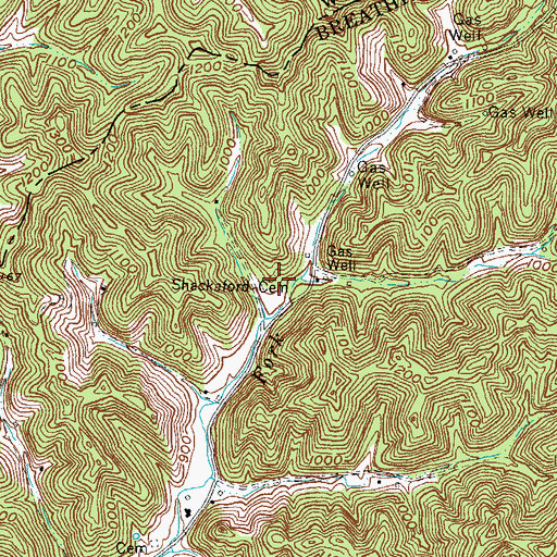 Topographic Map of Shackaford Cemetery, KY
