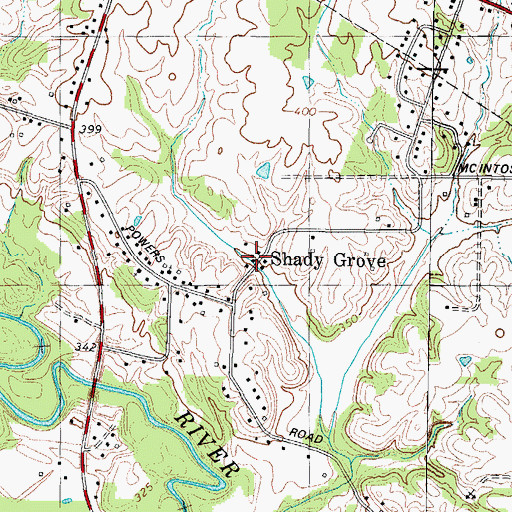 Topographic Map of Shady Grove, KY