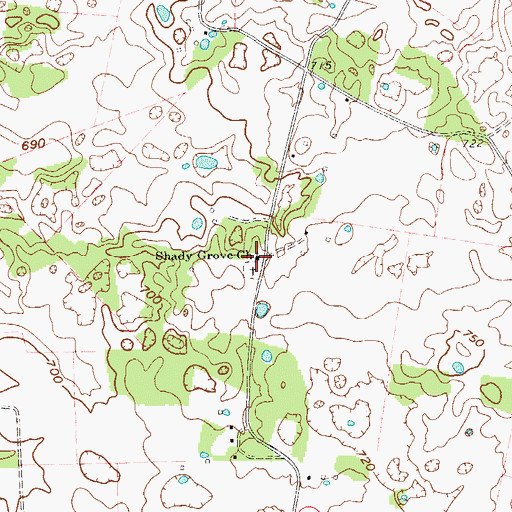 Topographic Map of Shady Grove Baptist Church, KY