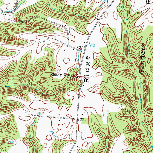 Topographic Map of Shady Grove Church, KY