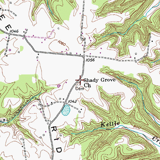 Topographic Map of Shady Grove Church, KY