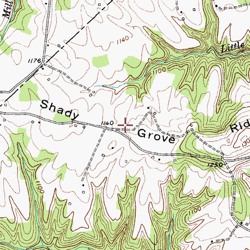 Topographic Map of Shady Grove Ridge, KY