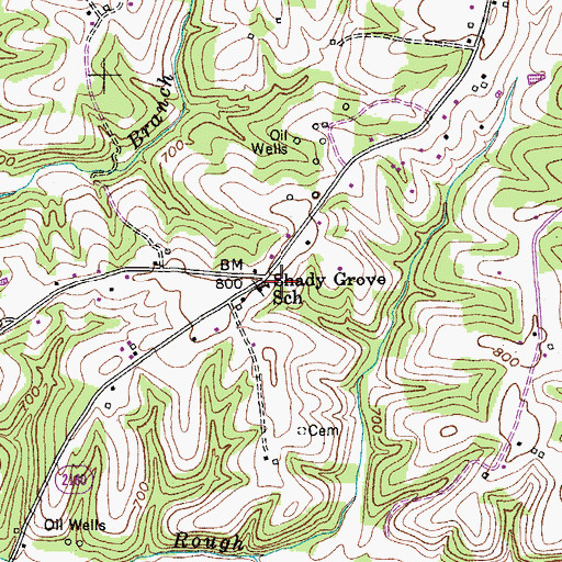 Topographic Map of Shady Grove School, KY