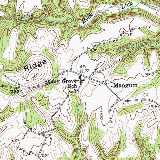 Topographic Map of Shady Grove School, KY