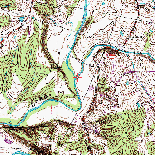 Topographic Map of Shakes Run, KY