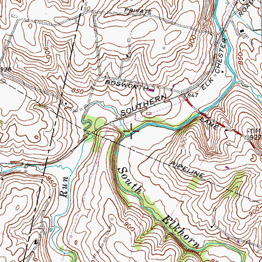 Topographic Map of Shannon Run, KY