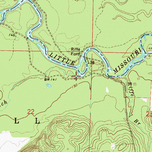Topographic Map of Horse Branch, AR