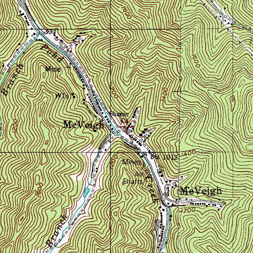 Topographic Map of Sharon Church, KY