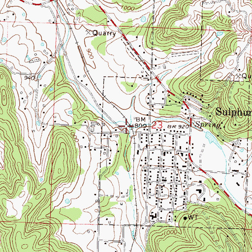Topographic Map of Horse Creek, AR