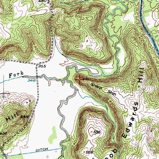 Topographic Map of Sharp Shin, KY