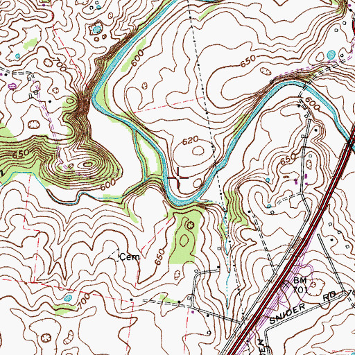 Topographic Map of Sharps Branch, KY