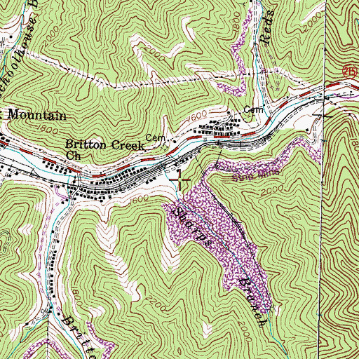 Topographic Map of Sharps Branch, KY
