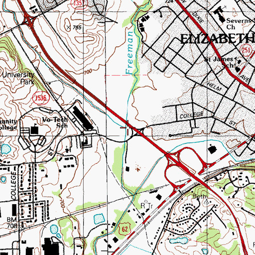 Topographic Map of Shaw Creek, KY