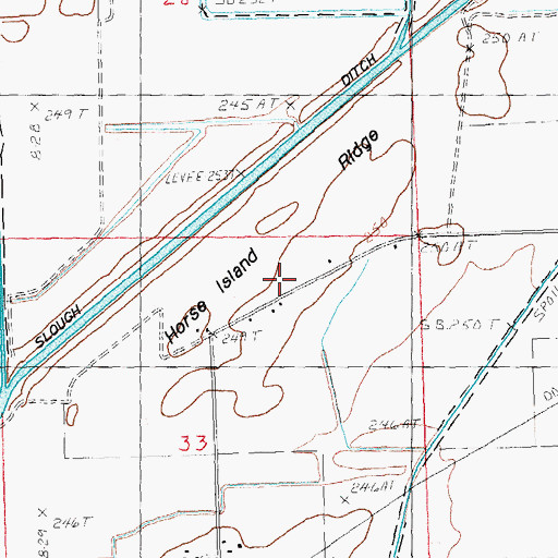 Topographic Map of Horse Island Ridge, AR