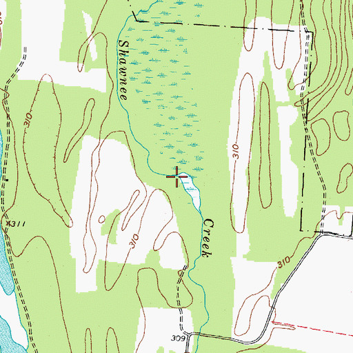 Topographic Map of Shawnee Creek Slough, KY