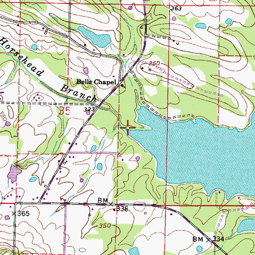 Topographic Map of Horsehead Branch, AR