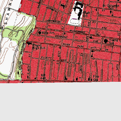 Topographic Map of Shawneeland, KY