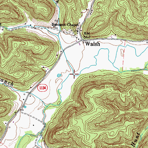 Topographic Map of Sheep Branch, KY