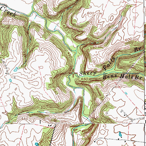 Topographic Map of Sheep Falls Branch, KY