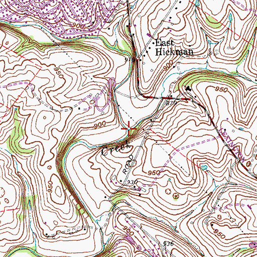 Topographic Map of Shelby Branch, KY