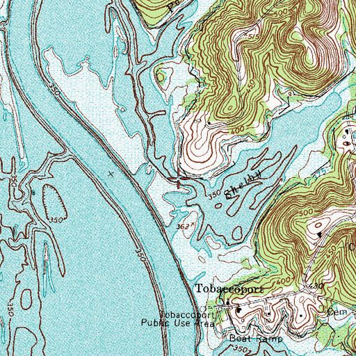 Topographic Map of Shelby Creek, TN