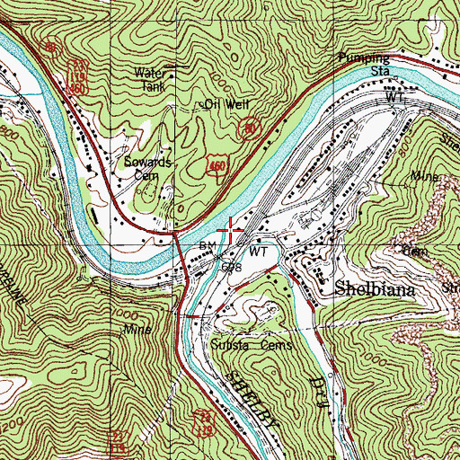 Topographic Map of Shelby Creek, KY