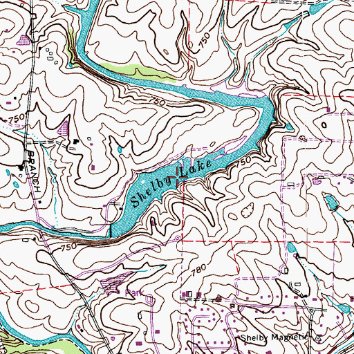 Topographic Map of Shelby Lake, KY