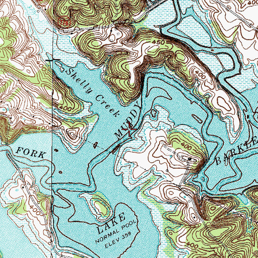 Topographic Map of Shelly Creek, KY