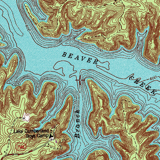 Topographic Map of Shelton Branch, KY