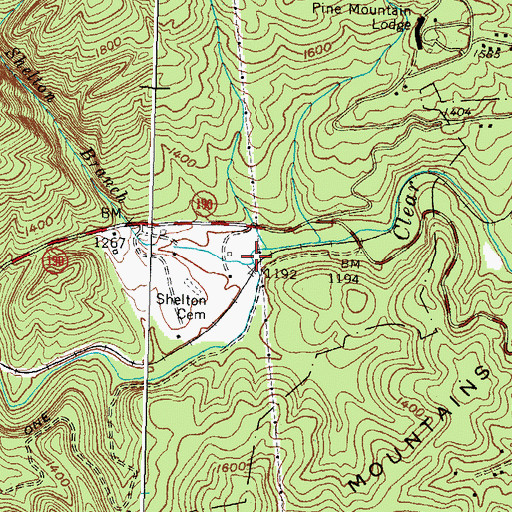 Topographic Map of Shelton Branch, KY