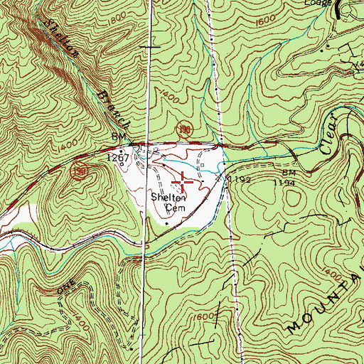 Topographic Map of Shelton Cemetery, KY