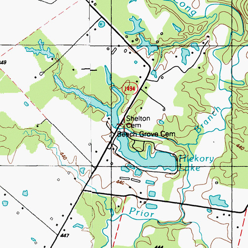 Topographic Map of Shelton Cemetery, KY