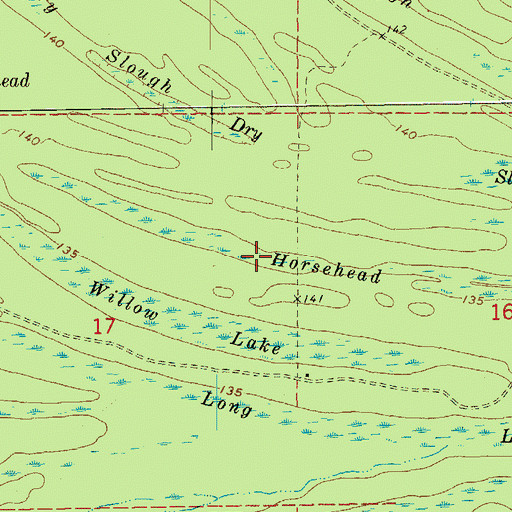 Topographic Map of Horsehead Slough, AR