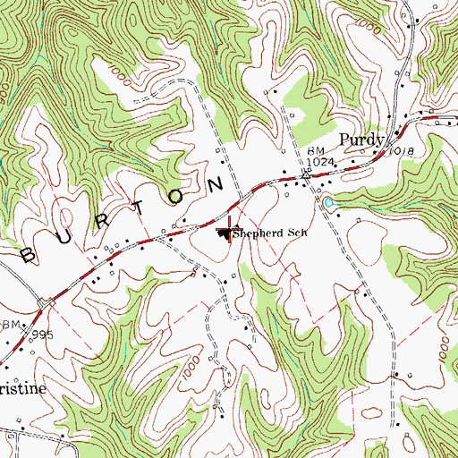 Topographic Map of Shepherd School, KY