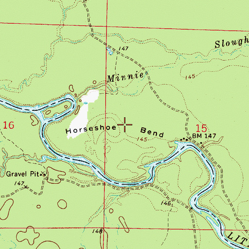 Topographic Map of Horseshoe Bend, AR