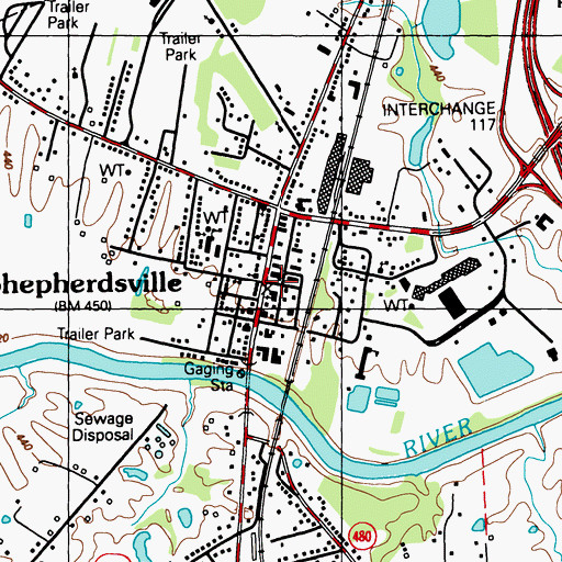Topographic Map of Shepherdsville, KY