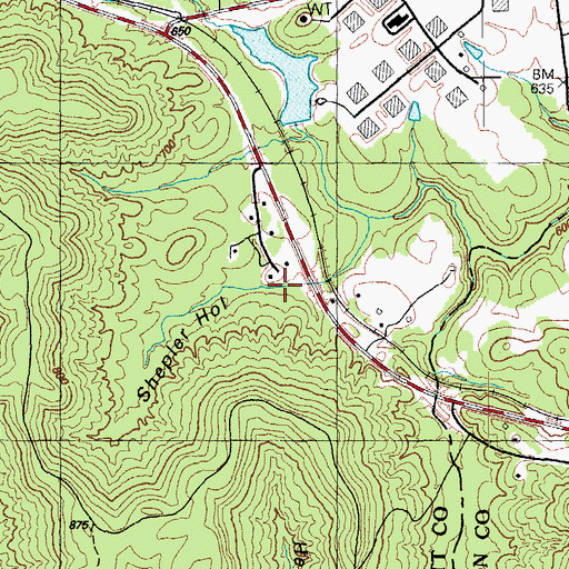 Topographic Map of Shepler Hollow, KY