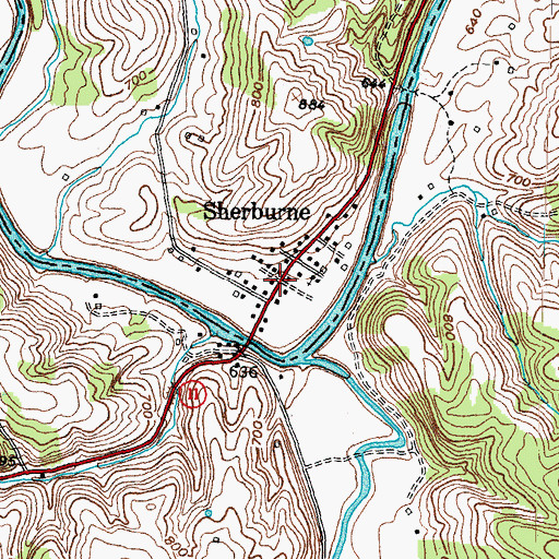 Topographic Map of Sherburne, KY