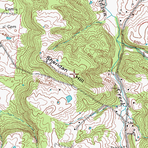 Topographic Map of Sheridan Hill, KY