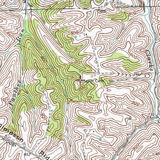 Topographic Map of Sheriff Cemetery, KY