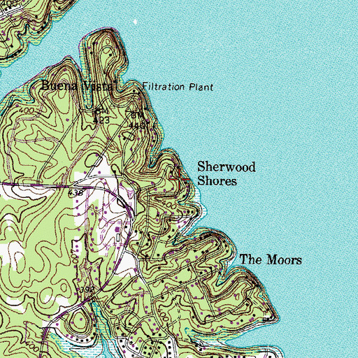 Topographic Map of Sherwood Shores, KY