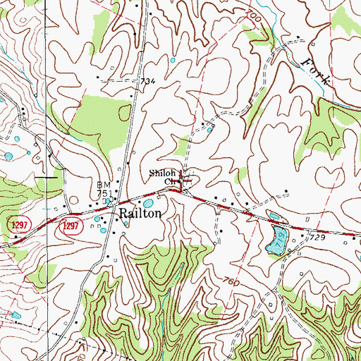 Topographic Map of Shiloh Church, KY