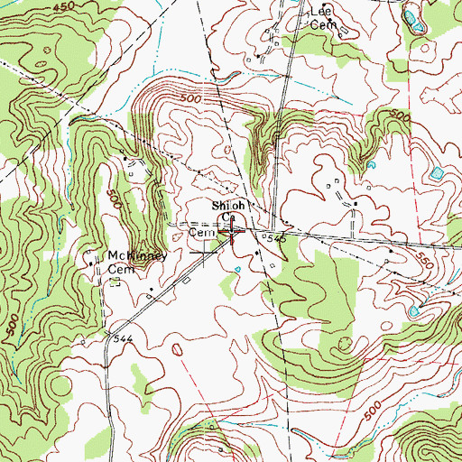 Topographic Map of Shiloh Church, KY