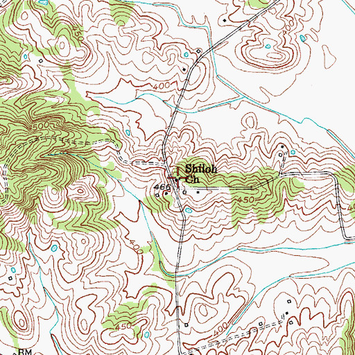 Topographic Map of Shiloh Church, KY