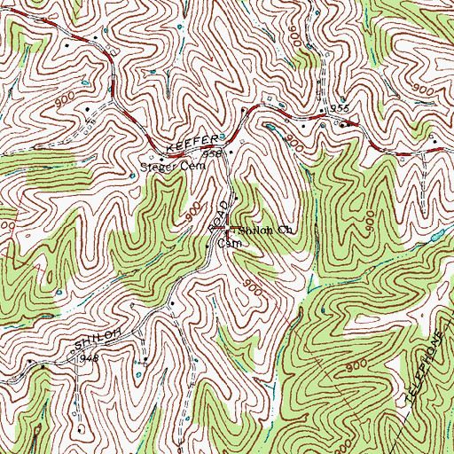 Topographic Map of Shiloh Church, KY