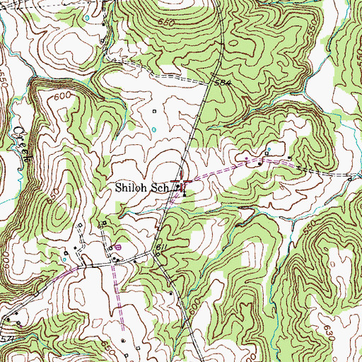 Topographic Map of Shiloh School, KY