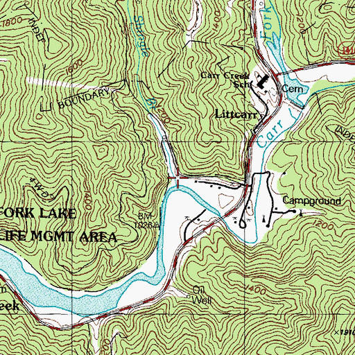 Topographic Map of Shingle Branch, KY