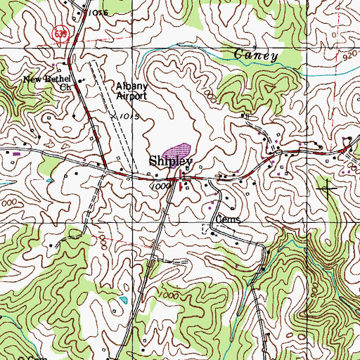 Topographic Map of Shipley, KY